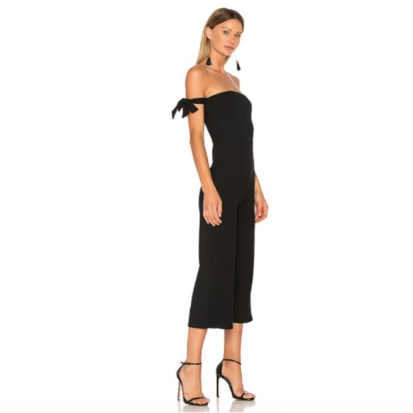 NWT NBD “Eden” Black Strapless Crop Jumpsuit L - Picture 2 of 3